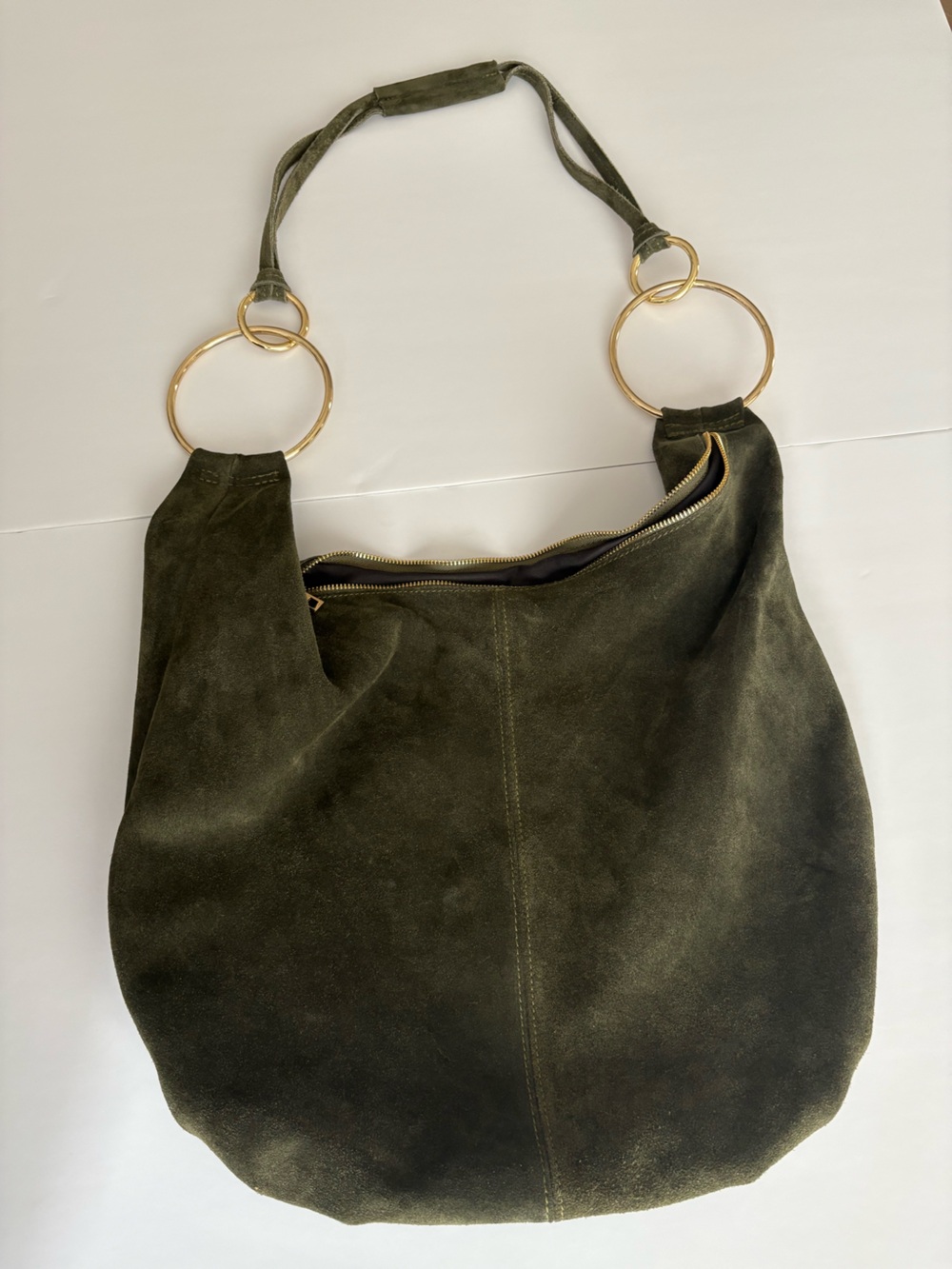 Marlon Emerald Suede Shoulder/ Crossbody Bag - Picture 4 of 10